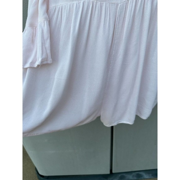 Lush Women Light Pink Cold Shoulder Romper crochet Inserts Sz M - Picture 6 of 9